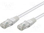 Кабел U/UTP5-CCA-150WH Patch cord; U/UTP; 5e; свързване 1:1; многожичен; CCA; PVC; бял; 15m